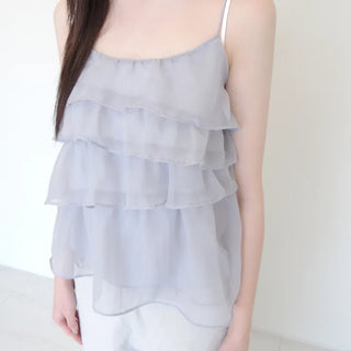 frill sheer blouse