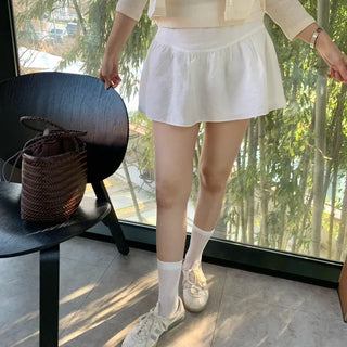 Shirred mini skirt