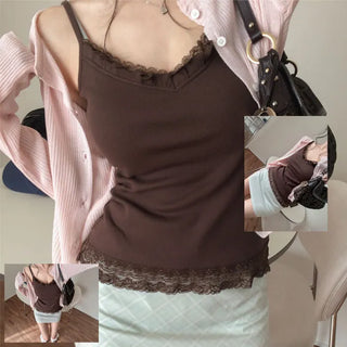 Highdo frill lace sleeveless top