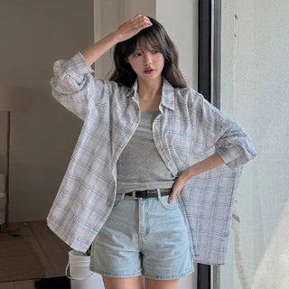 Hippie Boxy Fit Oversized Check Shirt