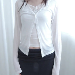 Round Tencel Sheer Cardigan