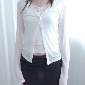 Round Tencel Sheer Cardigan