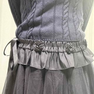 Flower Rosette Frill Tiered Mini Skirt