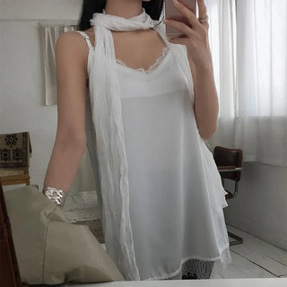 Emma Satin Lace Bustier Sleeveless Layered Mini Dress