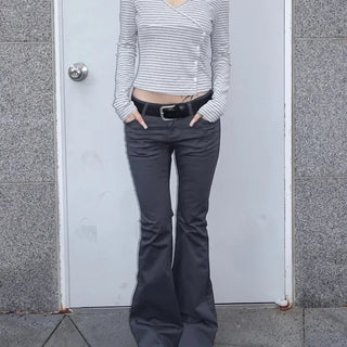 NY Stripe Low-Rise Bootcut