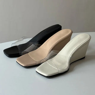 Mickey Neil PVC Wedge Heel Flip-flops [7CM]