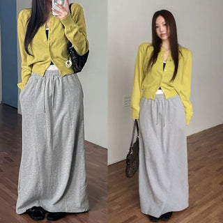 Delomi cut-out elastic long skirt