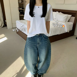 [Standard ver] Basic Loose Fit Spring/Summer Inner Short Sleeve Tee