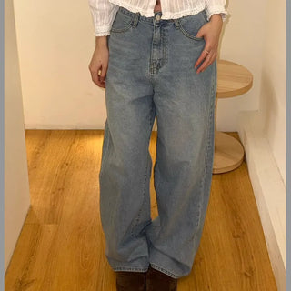 Straight Wide Light Wash Pants