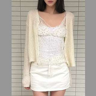 See-through Polka Dot Sleeveless Bustier