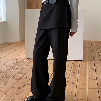 Walking Wrap Slacks Belt Set/Belt Slacks/Skirt Pants/Skirt Pants/Skirt Slacks/Bootcut Slacks/Daily Pants/Work Look