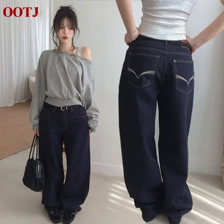 Clancy embroidered denim wide pants