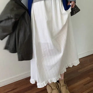 Crewer Frill Elastic Long Skirt
