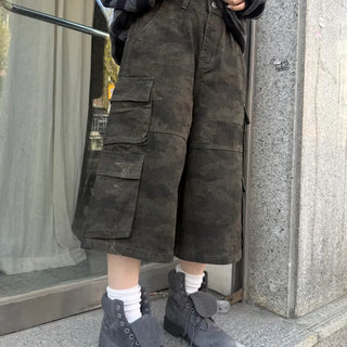 Unisex Lighto Camo Multi-Cargo Bermuda Pants