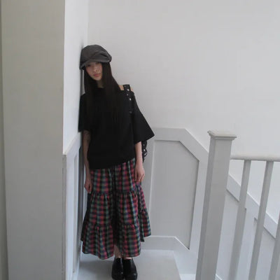 Mixed Check Skirt (2 colors)