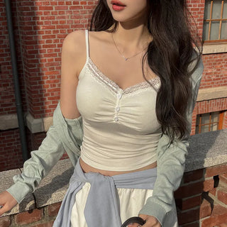 Rollin Lace Button Cap Sleeveless