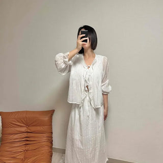 Frill A-line Loose Fit Maxi-length Long Skirt