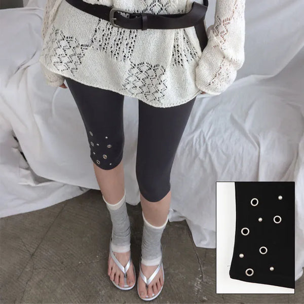 Twevin studded capri leggings