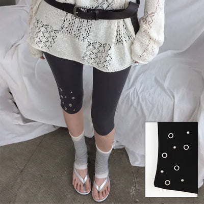 Twevin studded capri leggings