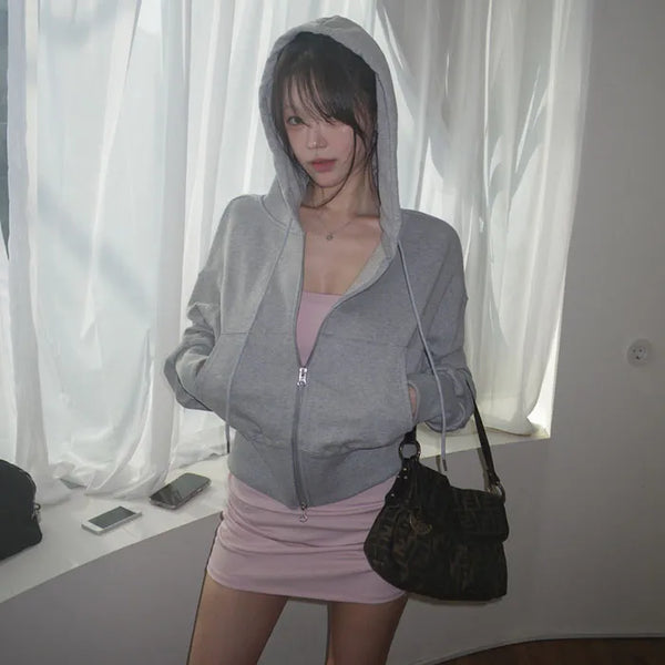Curling Two-Way Zip-Up Hoodie