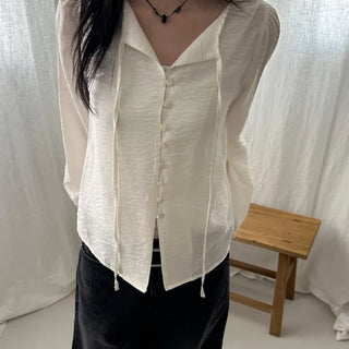 Lumi Shirred Button Blouse