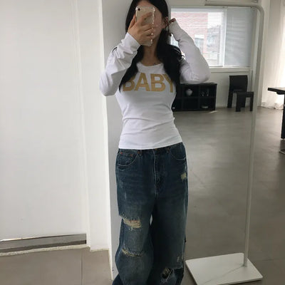 Peak Damage Wide Denim Pants