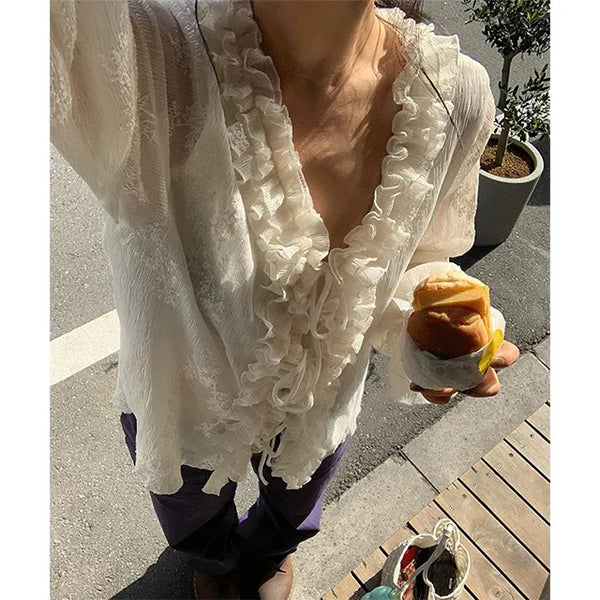 Flower Frill Blouse