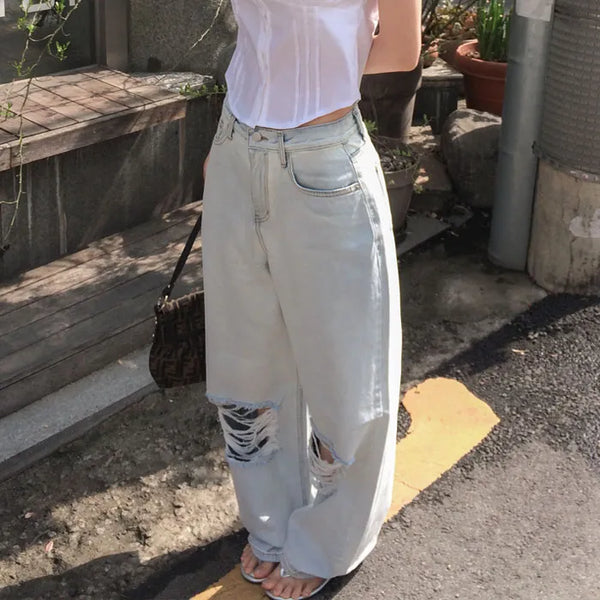 Derylb Light Denim Wide Pants