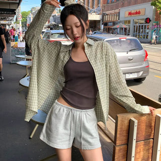Indie Check Oversized Shirt