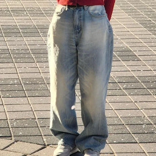 Loose-fit Washed Wide Long Pants