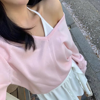 Dake Deep V-Neck Loose Fit Knit