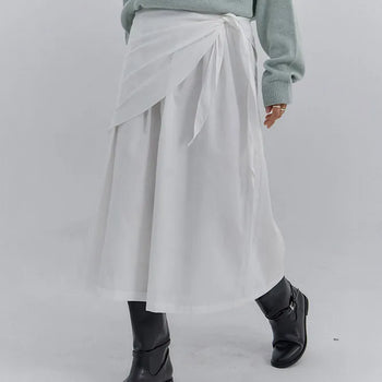 Roaming Knot Skirt Elastic Skirt/Strap Skirt/Terry/Long Skirt/Slit Skirt/Elastic Skirt/Knot Skirt