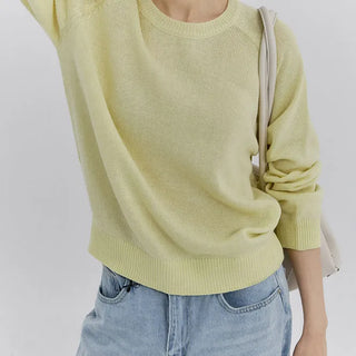 Park Round Linen Knit Layered Knit