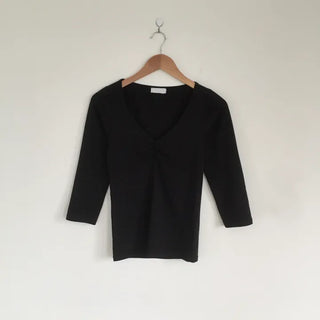 Yuki V Shirred 3/4 Sleeve Tee