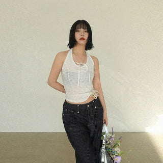 Eyelet Lace Halter Top