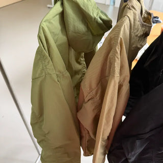 Looker Shirred Waterproof Oversized High-Neck Windbreaker