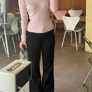 String Straight Wide Regular Fit Daily Long Pants