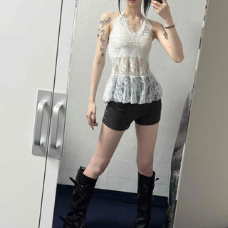 Frill Strap A-Line Sleeveless Mini Dress