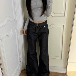 Stitch Flare Raw Denim Pants