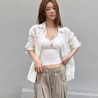 Koi Crochet Loose Fit Shirt