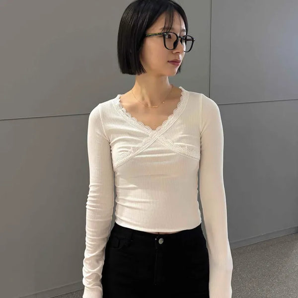 Cross Plain Slim Fit Daily Long Sleeve T-shirt