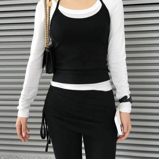 Layered Plain Slim Fit Daily Long Sleeve T-shirt