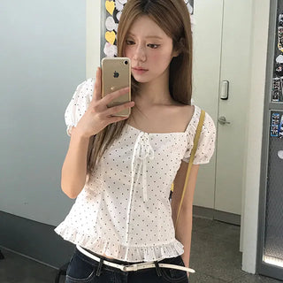 Sunday Dot Short Sleeve Blouse