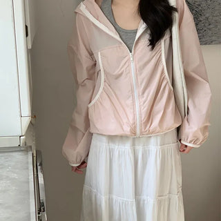 Windbreaker Thin Summer Windbreaker Zip-up Hoodie