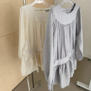 With Me Shirred Chiffon Mini Dress
