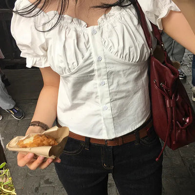 Iso Shirred Puff Blouse