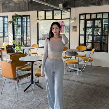 Pintuck Wide Straight Loose Fit Daily Long Pants