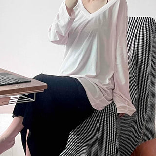 Plain Loose Fit Oversized Daily Long Sleeve T-shirt