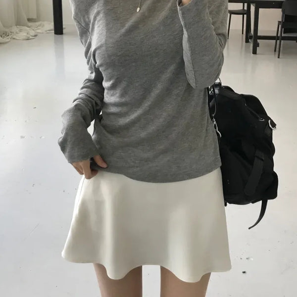 Satin Flare Mini Skirt (3 colors)
