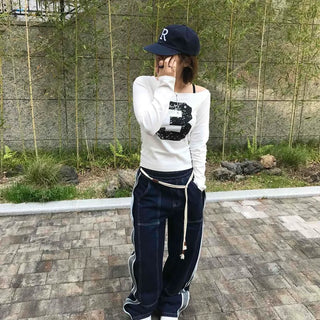 String Wide Daily Long Pants